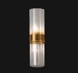 Cylindrical brass wall light