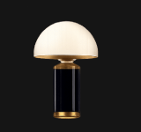 Dome table lamp with brass base